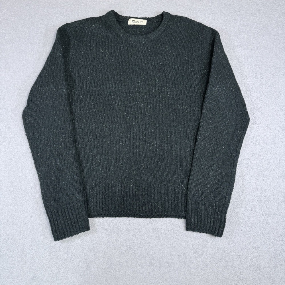 Madewell Men's Merino Wool Alpaca Blend Donegal Crewneck Sweater Green M
